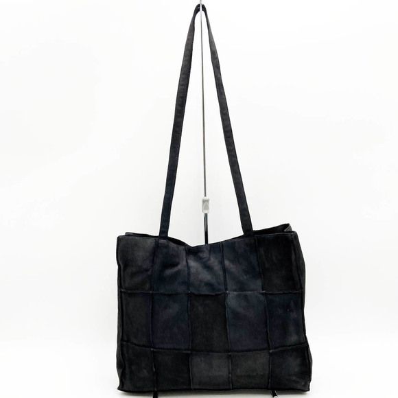 Chanel Black Suede Patchwork Bar Bag Chocolate - Picture 1 of 1